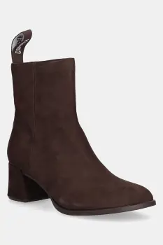 Camper botine din nubuc Kora culoarea maro, cu toc drept, K400798-002 imagine