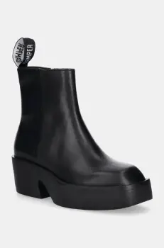 Camper cizme de piele Billie femei, culoarea negru, cu toc plat, K400754-002 imagine