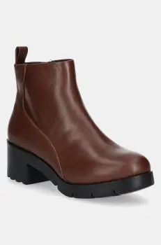 Camper cizme de piele Wanda femei, culoarea maro, cu toc drept, K400228-008 imagine