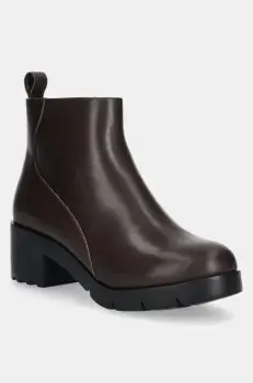 Camper cizme de piele Wanda femei, culoarea maro, cu toc drept, K400228-009 imagine