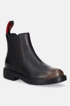 Camper ghete chelsea de piele Dean culoarea negru, cu toc plat, K400761-009 imagine