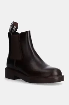 Camper ghete chelsea de piele Dean femei, culoarea maro, cu toc plat, K400761-002 imagine