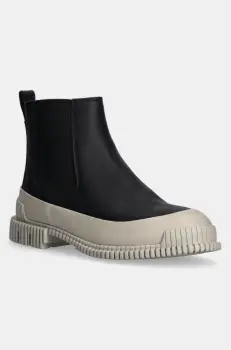 Camper ghete chelsea de piele Pix femei, culoarea negru, cu toc plat, K400304-022 imagine