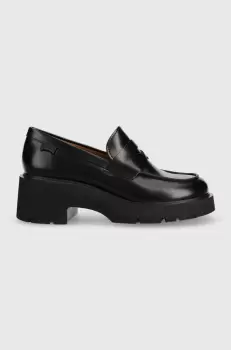 Camper mocasini de piele Milah femei, culoarea negru, cu platforma, K201425.002 imagine