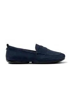 Camper mocasini de piele Right Nina femei, culoarea albastru marin, cu toc plat, K201421-015 imagine
