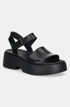 Camper sandale de piele Tasha femei, culoarea negru, cu platforma, K201659-006 imagine