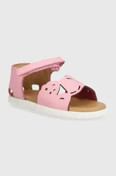 Camper sandale din piele pentru copii culoarea roz imagine