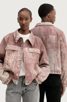 CAMPERLAB geaca din denim culoarea maro, de tranzitie, oversize, AU00021.003 imagine