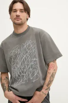 CAMPERLAB tricou din bumbac barbati, culoarea gri, cu imprimeu, AU00020.001 imagine