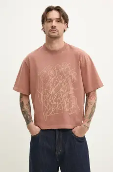 CAMPERLAB tricou din bumbac barbati, culoarea portocaliu, cu imprimeu, AU00020.002 imagine