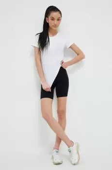 Casall pantaloni scurti de antrenament culoarea negru, neted, high waist imagine