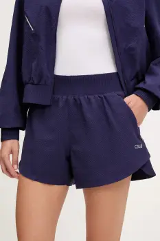 Casall pantaloni scurti de antrenament Luna culoarea bleumarin, uni, high waist, 25043 imagine