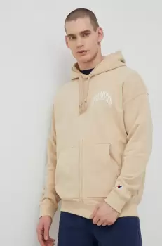 Champion bluza barbati, culoarea bej, cu gluga, neted imagine