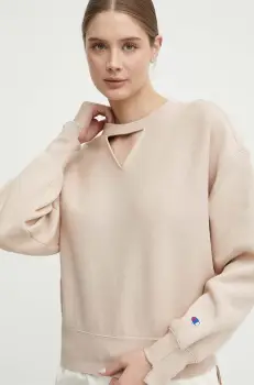 Champion bluza femei, culoarea bej, neted, 117345 imagine
