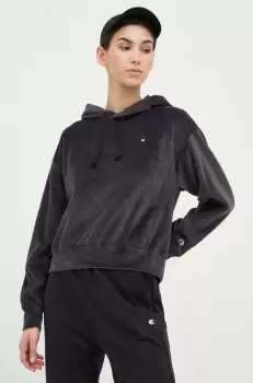 Champion bluza femei, culoarea negru, cu gluga, neted imagine