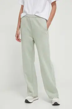 Champion pantaloni de trening culoarea verde, neted imagine