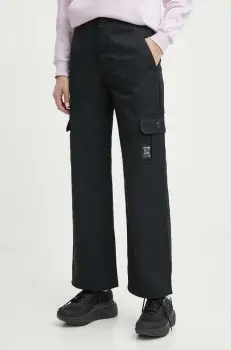 Champion pantaloni femei, culoarea negru, lat, high waist, 117201 imagine