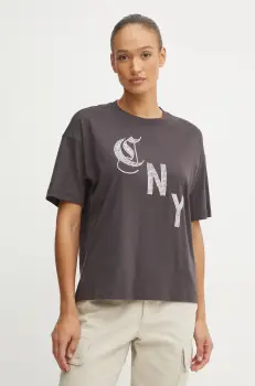 Champion tricou din bumbac femei, culoarea gri, 117473 imagine