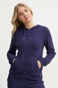 Chantelle bluza femei, culoarea albastru marin, cu gluga, neted, C15WL5 imagine