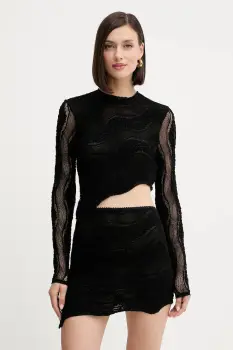 Charo Ruiz Ibiza bluza culoarea negru, uni, 257103 imagine