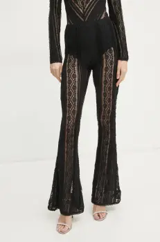 Charo Ruiz Ibiza pantaloni Eana femei, culoarea negru, evazati, high waist, 255501 imagine