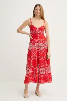 Charo Ruiz Ibiza rochie Catta culoarea rosu, maxi, evazati, 254612 imagine