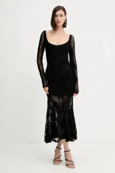 Charo Ruiz Ibiza rochie culoarea negru, maxi, evazati, 257610 imagine