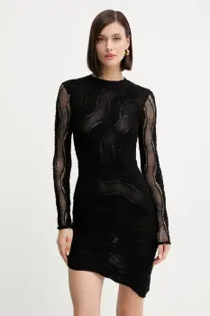 Charo Ruiz Ibiza rochie culoarea negru, mini, mulata, 257602 imagine