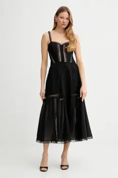 Charo Ruiz Ibiza rochie Dafelle culoarea negru, maxi, evazati, 251620 imagine