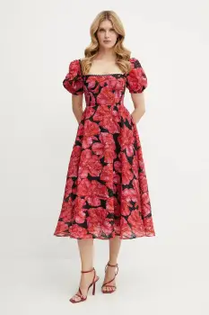 Charo Ruiz Ibiza rochie Kyan culoarea roz, midi, evazati, 252614 imagine