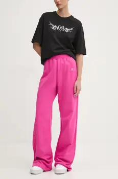 Chiara Ferragni pantaloni de trening din bumbac culoarea roz, neted, 77CBAK03 imagine