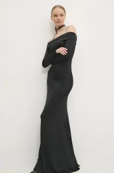 Chiara Ferragni rochie culoarea negru, maxi, mulata, 77CBO997 imagine