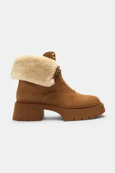 Coach botine Leah Platform culoarea maro, cu toc drept, izolare usoara, CCH85 imagine