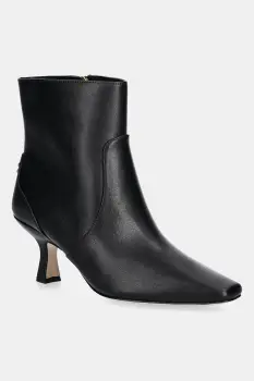 Coach cizme de piele Sculpted C Kitten Heel Leather Bootie culoarea negru, cu toc cui, CBP25 imagine