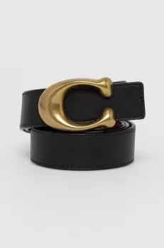 Coach Curea de piele femei, culoarea negru imagine