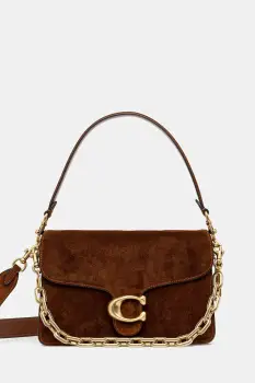 Coach geanta de mana din piele intoarsa Tabby culoarea maro, CCK51 imagine