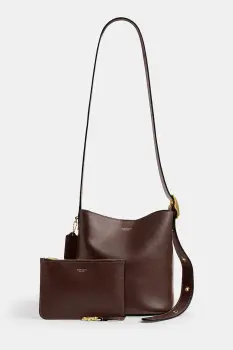 Coach geanta de piele Bleecker Bucket Bag 21 culoarea maro, CCX07 imagine