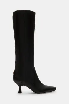 Coach ghete de piele Sculpted C Kitten Heel Leather Boot culoarea negru, cu toc cui, CBP30 imagine