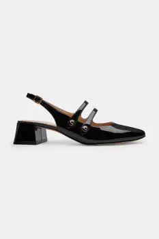Coach pantofi de piele Winley Slingback Mary Jane culoarea negru, cu toc drept, cu toc deschis, CAS42 imagine