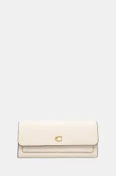 Coach portofel de piele femei, culoarea bej, CAO17 imagine