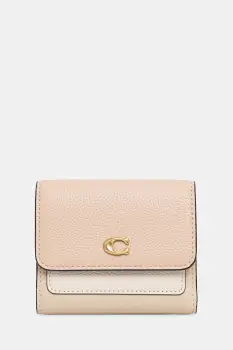 Coach portofel de piele Mila culoarea bej, CAO14 imagine