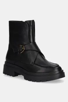 Coccinelle cizme de piele culoarea negru, cu toc plat, E4 TD0 11 01 01 001 imagine