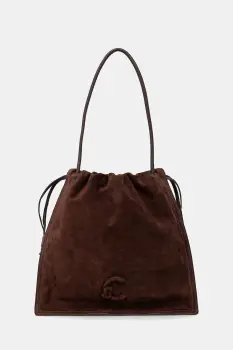 Coccinelle geanta de mana din piele intoarsa COCCINELLEDULSE SUEDE culoarea bej, E1 SS6 11 01 01 imagine