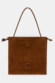 Coccinelle geanta de mana din piele intoarsa COCCINELLEDULSE SUEDE culoarea bej, E1 SS6 11 01 01 imagine