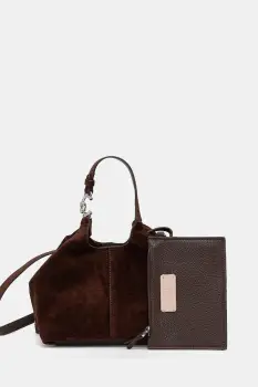 Coccinelle geanta de mana din piele intoarsa culoarea maro, E1.THE.58.01.01 imagine