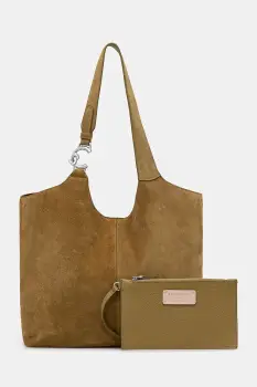 Coccinelle geanta de mana din piele intoarsa culoarea verde, E1 THE 11 02 01 imagine