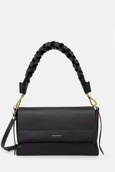 Coccinelle geanta de piele BOHEME GRANA DOUBLE culoarea negru, E1.M50.12.01.01 imagine