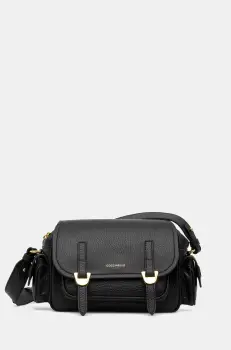 Coccinelle geanta de piele COCCINELLECAMPUS culoarea negru, RFF 15 02 01 imagine