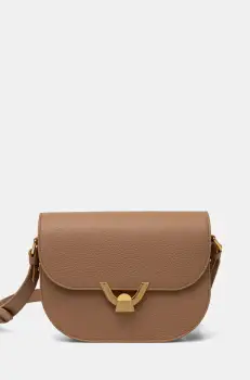 Coccinelle geanta de piele COCCINELLEDEW culoarea bej, E1 QTF 15 03 01 imagine