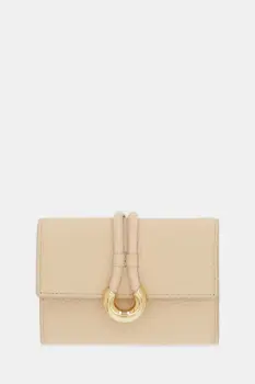 Coccinelle portofel de piele COCCINELLELISBET SOFT culoarea bej, E2.T1I.11.F0.01 imagine